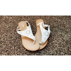 Sonoma Cut Out Shield Sandals White